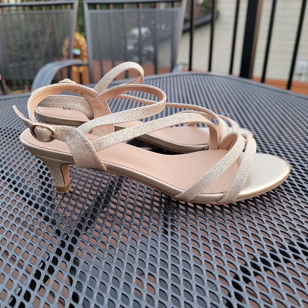 DIDIFU Champagne Glitter Open Toe Heel – size 8 - Picture 3 of 12